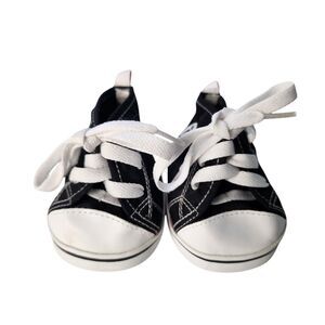 Build A Bear Black Converse Style High Top Chuck Taylor Tennis Shoes BAB Logo